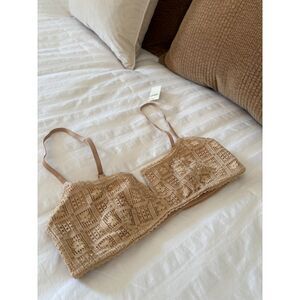 NWOT Aerie Beige Nude Bra Bralette Lacy Size S